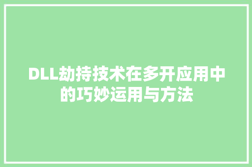 DLL劫持技术在多开应用中的巧妙运用与方法 百度SEO