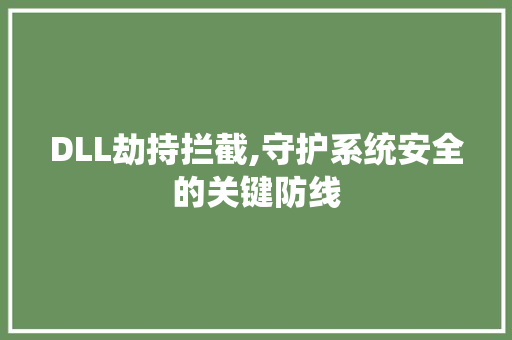 DLL劫持拦截,守护系统安全的关键防线 百度SEO