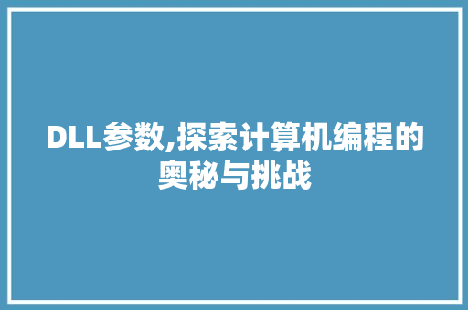 DLL参数,探索计算机编程的奥秘与挑战 必应SEO