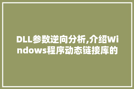 DLL参数逆向分析,介绍Windows程序动态链接库的奥秘 百度SEO