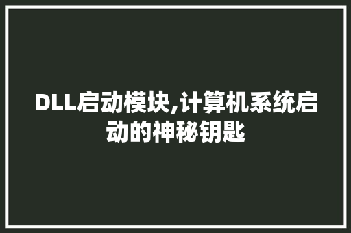 DLL启动模块,计算机系统启动的神秘钥匙
