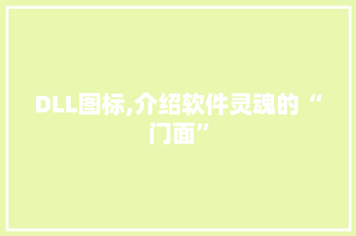 DLL图标,介绍软件灵魂的“门面”