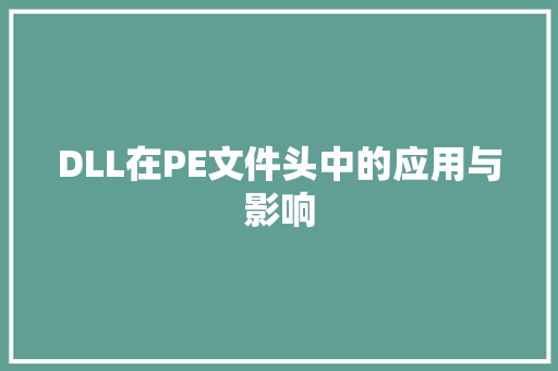 DLL在PE文件头中的应用与影响 神马SEO