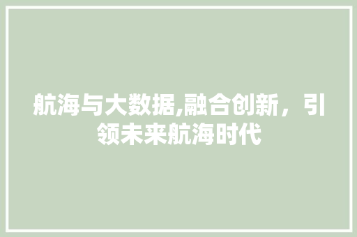 航海与大数据,融合创新，引领未来航海时代 神马SEO