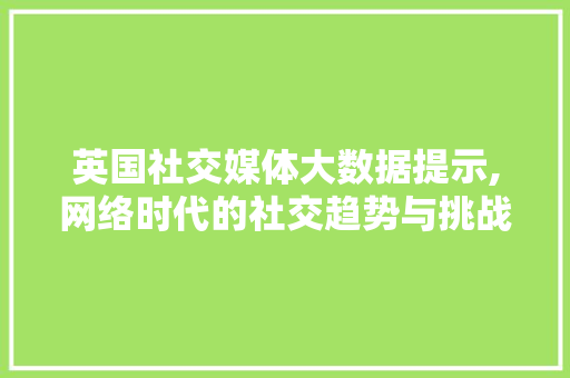 英国社交媒体大数据提示,网络时代的社交趋势与挑战 神马SEO