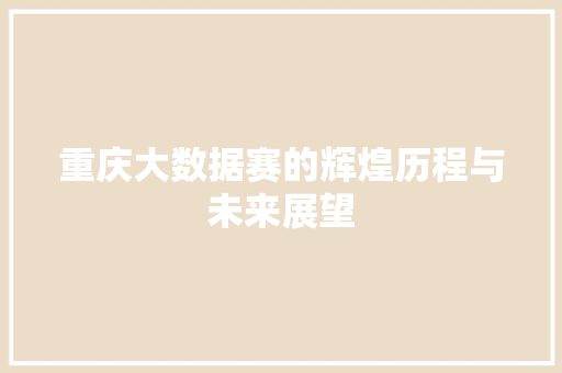 重庆大数据赛的辉煌历程与未来展望 必应SEO