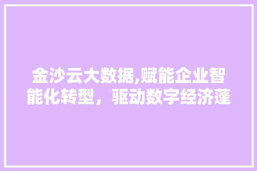 金沙云大数据,赋能企业智能化转型，驱动数字经济蓬勃发展 必应SEO