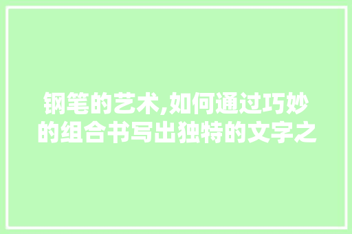 钢笔的艺术,如何通过巧妙的组合书写出独特的文字之美 神马SEO
