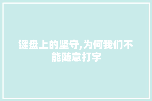 键盘上的坚守,为何我们不能随意打字 GoogleSEO