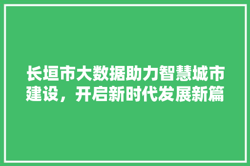 长垣市大数据助力智慧城市建设，开启新时代发展新篇章 必应SEO
