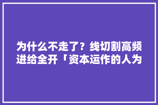 为什么不走了？线切割高频进给全开「资本运作的人为什么不走国企」 为什么不走了？线切割高频进给全开「资本运作的人为什么不走国企」 必应SEO