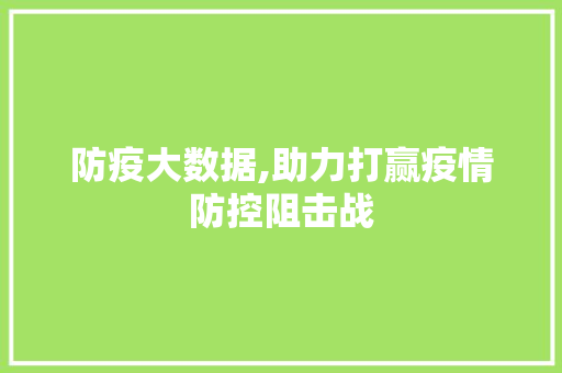 防疫大数据,助力打赢疫情防控阻击战 必应SEO
