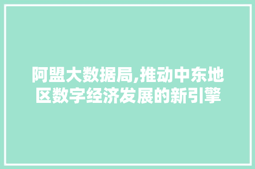阿盟大数据局,推动中东地区数字经济发展的新引擎 百度SEO