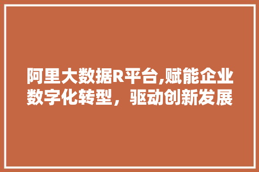阿里大数据R平台,赋能企业数字化转型，驱动创新发展的引擎 神马SEO