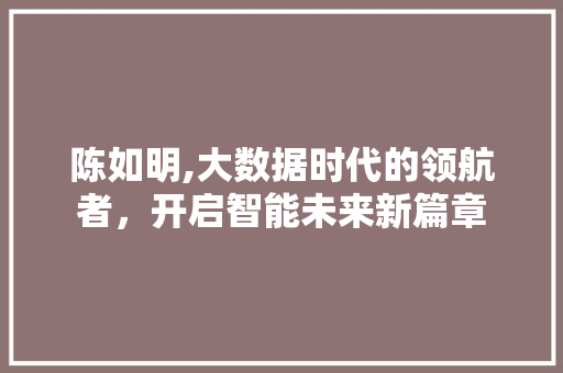 陈如明,大数据时代的领航者，开启智能未来新篇章