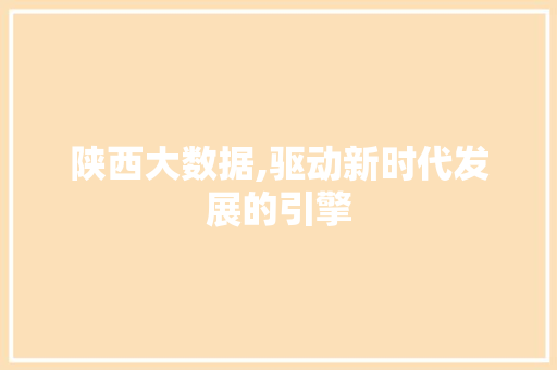 陕西大数据,驱动新时代发展的引擎 百度SEO