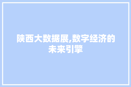 陕西大数据展,数字经济的未来引擎 必应SEO