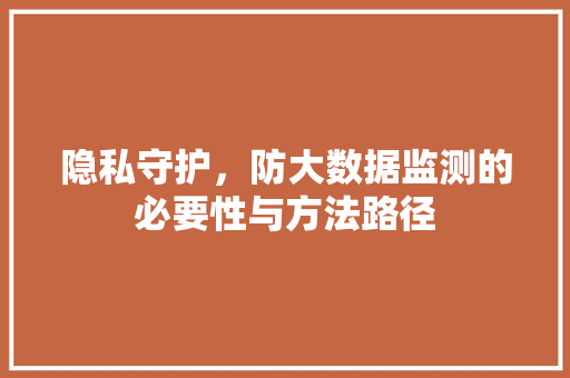 隐私守护，防大数据监测的必要性与方法路径 必应SEO