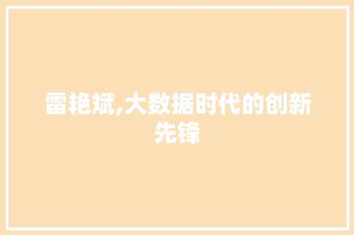 雷艳斌,大数据时代的创新先锋 必应SEO