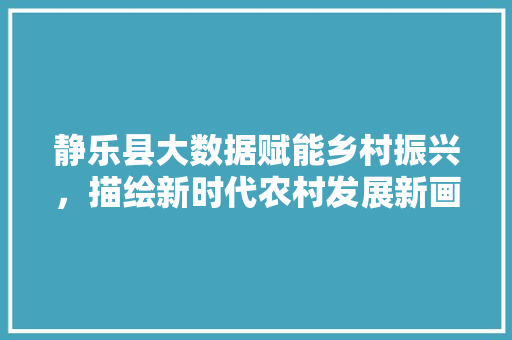 静乐县大数据赋能乡村振兴，描绘新时代农村发展新画卷 GoogleSEO