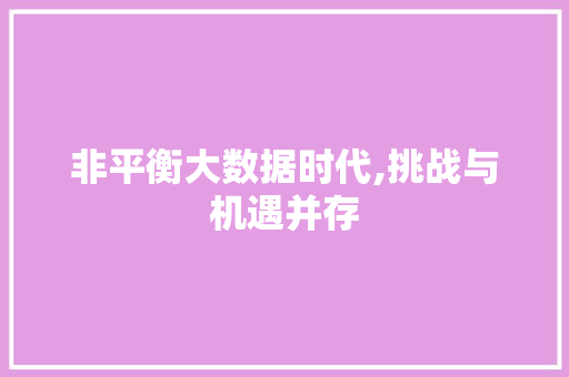 非平衡大数据时代,挑战与机遇并存 神马SEO