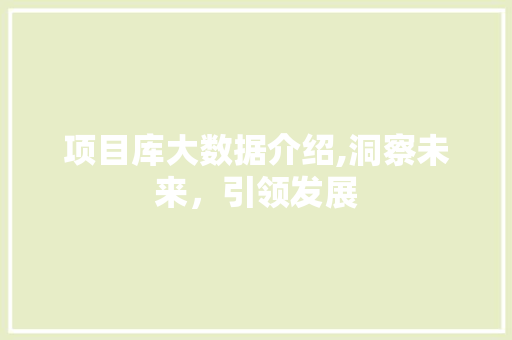 项目库大数据介绍,洞察未来，引领发展 神马SEO