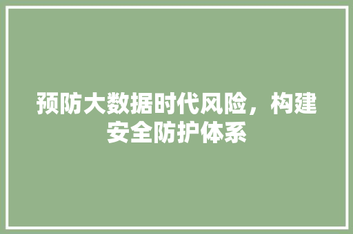 预防大数据时代风险，构建安全防护体系 GoogleSEO