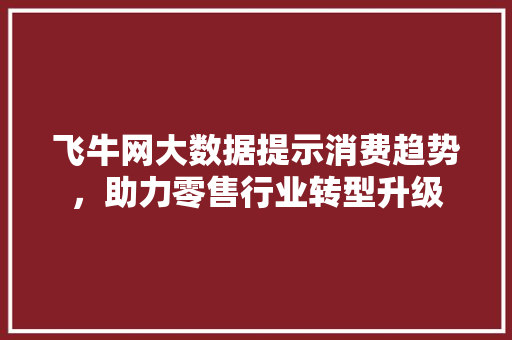 飞牛网大数据提示消费趋势，助力零售行业转型升级 神马SEO