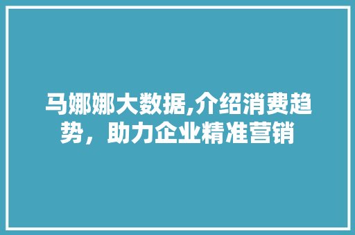 马娜娜大数据,介绍消费趋势，助力企业精准营销 搜狗SEO