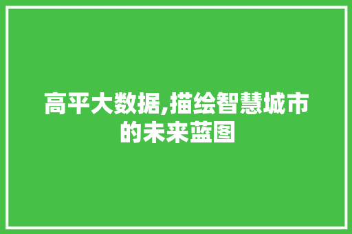 高平大数据,描绘智慧城市的未来蓝图 搜狗SEO