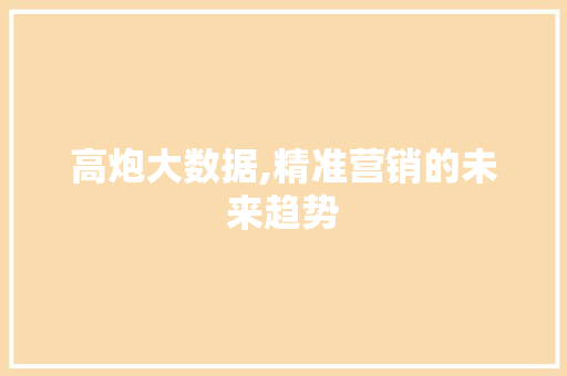 高炮大数据,精准营销的未来趋势 必应SEO