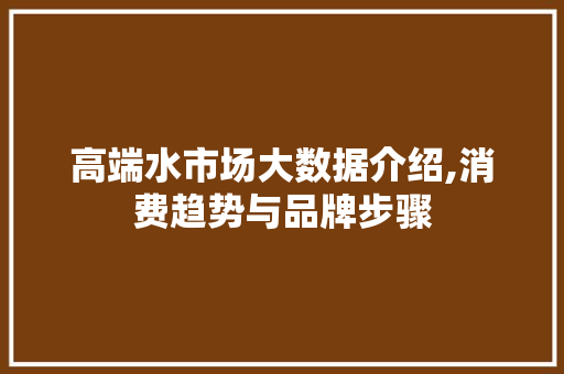 高端水市场大数据介绍,消费趋势与品牌步骤 必应SEO