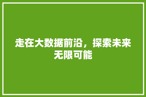 走在大数据前沿，探索未来无限可能 搜狗SEO