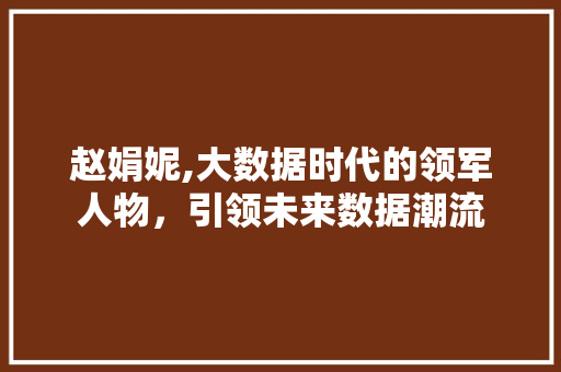 赵娟妮,大数据时代的领军人物，引领未来数据潮流 必应SEO