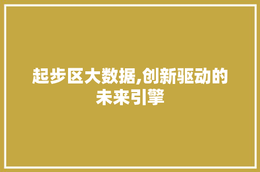 起步区大数据,创新驱动的未来引擎 必应SEO