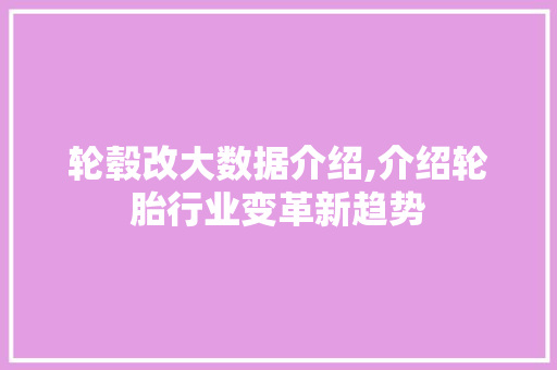 轮毂改大数据介绍,介绍轮胎行业变革新趋势 必应SEO