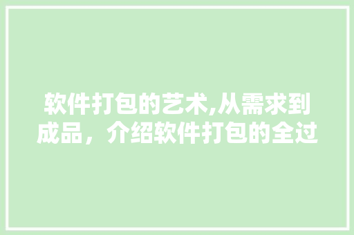 软件打包的艺术,从需求到成品，介绍软件打包的全过程