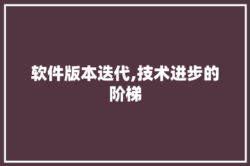 软件版本迭代,技术进步的阶梯 GoogleSEO