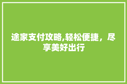途家支付攻略,轻松便捷，尽享美好出行 GoogleSEO