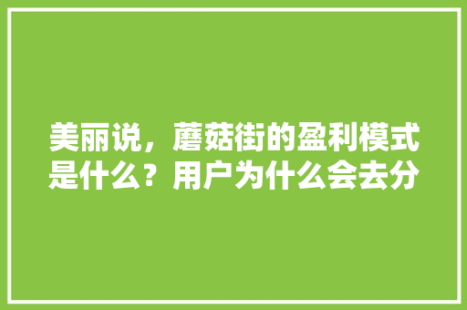 美丽说，蘑菇街的盈利模式是什么？用户为什么会去分享「为什么蘑菇街禁止访问」 美丽说，蘑菇街的盈利模式是什么？用户为什么会去分享「为什么蘑菇街禁止访问」 必应SEO