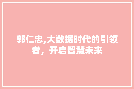 郭仁忠,大数据时代的引领者，开启智慧未来 GoogleSEO