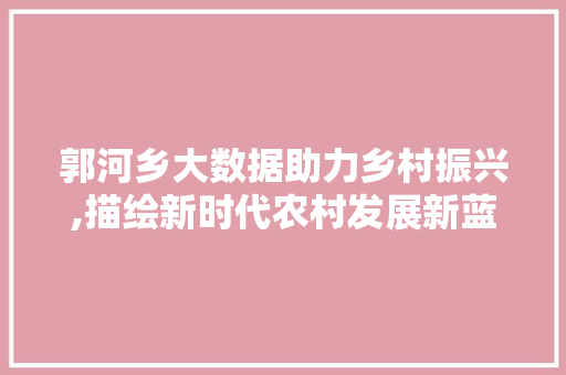郭河乡大数据助力乡村振兴,描绘新时代农村发展新蓝图 神马SEO