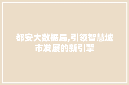 都安大数据局,引领智慧城市发展的新引擎 GoogleSEO