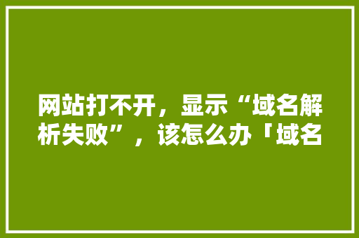 网站打不开，显示“域名解析失败”，该怎么办「域名打不开是怎么回事」 网站打不开，显示“域名解析失败”，该怎么办「域名打不开是怎么回事」 神马SEO
