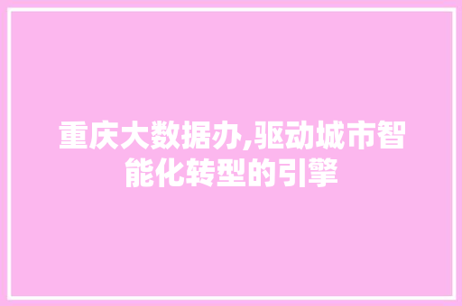 重庆大数据办,驱动城市智能化转型的引擎 必应SEO