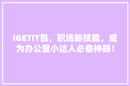 IGETIT包，职场新技能，成为办公室小达人必备神器！ 百度SEO