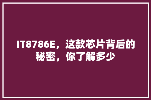 IT8786E，这款芯片背后的秘密，你了解多少 GoogleSEO