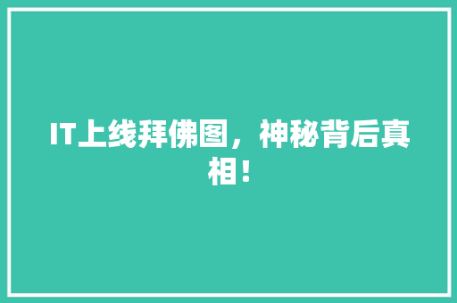 IT上线拜佛图，神秘背后真相！