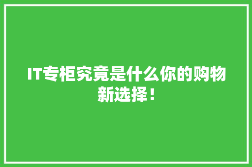 IT专柜究竟是什么你的购物新选择！ 必应SEO