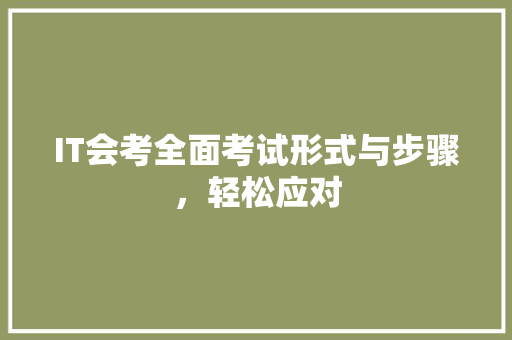 IT会考全面考试形式与步骤，轻松应对 GoogleSEO